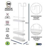 Suporte de Banheiro Shampoo Para Box 3 Andares Sem Furo e Não Enferruja - Imagem 7